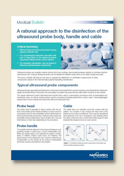 A rational approach to the disinfection of the ultrasound probe body, handle and cable